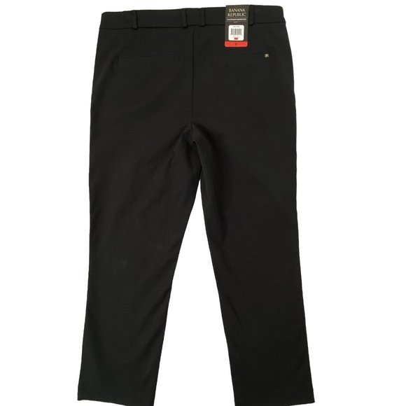 Banana Republic Slim Straight Cropped Pant Slacks Womens Stretch Black - Picture 2 of 9